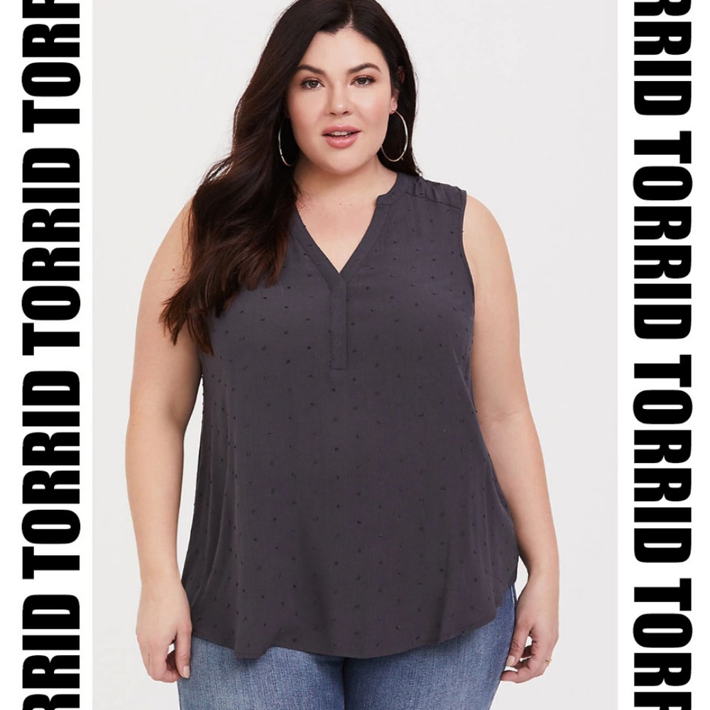 Torrid - Harper Swiss Dot Sleeveless Tunic Tank NWT